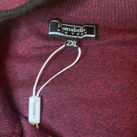 Portobello New York Tailored Fit Burgundy Lightweight Sweater Size 2XL - Picture 7 of 9